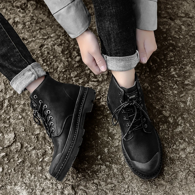 Casual Leather Man Shoe Men Shoes Black Sneakers Casual Men's Leather Mens High Top Zapatillas Negras Hombre Boots
Casual Leather Man Shoe Men Shoes Black Sneakers Casual Men's Leather Mens High Top Zapatillas Negras Hombre Boots