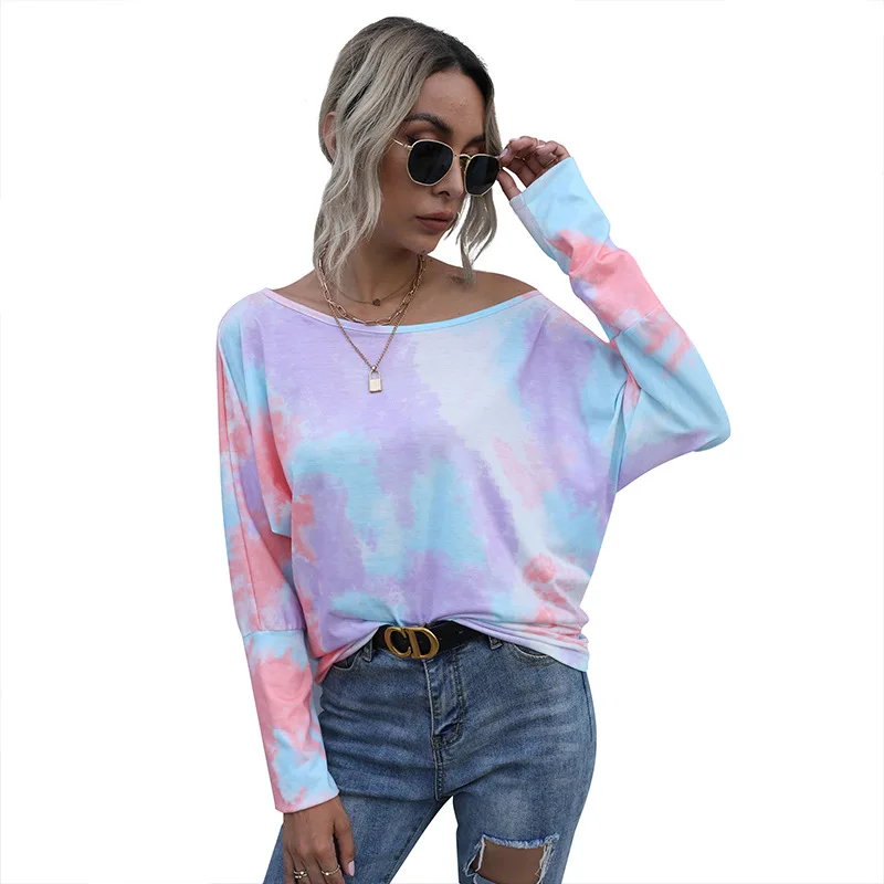 Women's round neck tie dyed bottomed shirt women's middle length loose long sleeve autumn and winter
Women's round neck tie dyed bottomed shirt women's middle length loose long sleeve autumn and winter