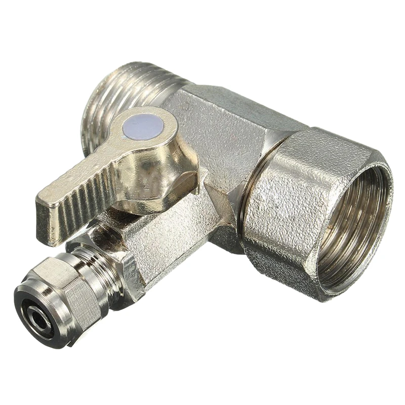 

Promotion! RO Feed Water Adapter 1/2" to 1/4" Ball Valve Faucet Tap Feed Reverse Osmosis Silver