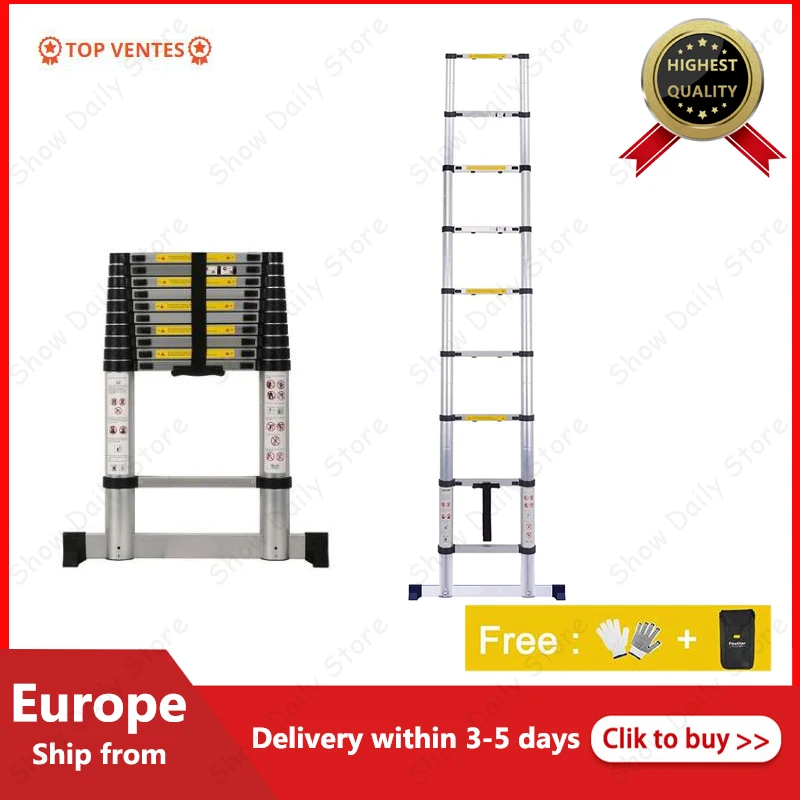 2.6m/4.1m Portable Foldable Telescopic Aluminum Ladder Multi Purpose Industrial Herringbone Telescopic Straight Ladder Step HWC
2.6m/4.1m Portable Foldable Telescopic Aluminum Ladder Multi Purpose Industrial Herringbone Telescopic Straight Ladder Step HWC