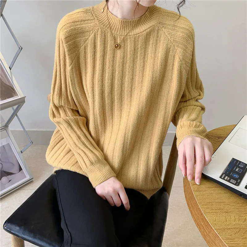 Soft Pullovers Women jumpers 2021 new autumn winter loose retro sweater O neck cashmere sweater knitted top women Pullover
Soft Pullovers Women jumpers 2021 new autumn winter loose retro sweater O neck cashmere sweater knitted top women Pullover
