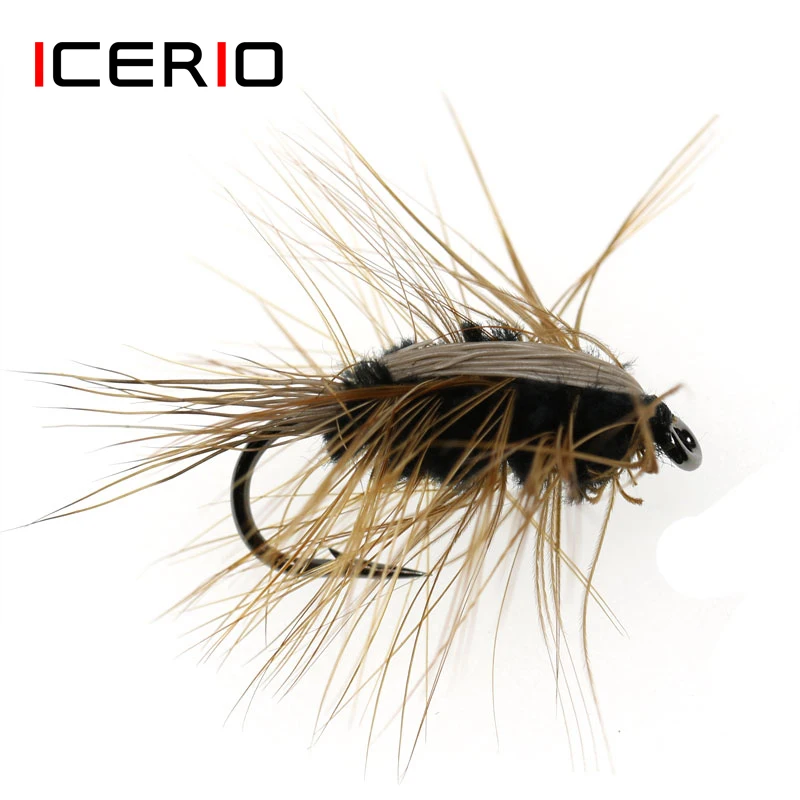ICERIO 8PCS Black Body Woolly Worm Brown Caddis Nymph Fly Deer Hair Beetle Trout Fly Fishing fly Bait #6
ICERIO 8PCS Black Body Woolly Worm Brown Caddis Nymph Fly Deer Hair Beetle Trout Fly Fishing fly Bait #6