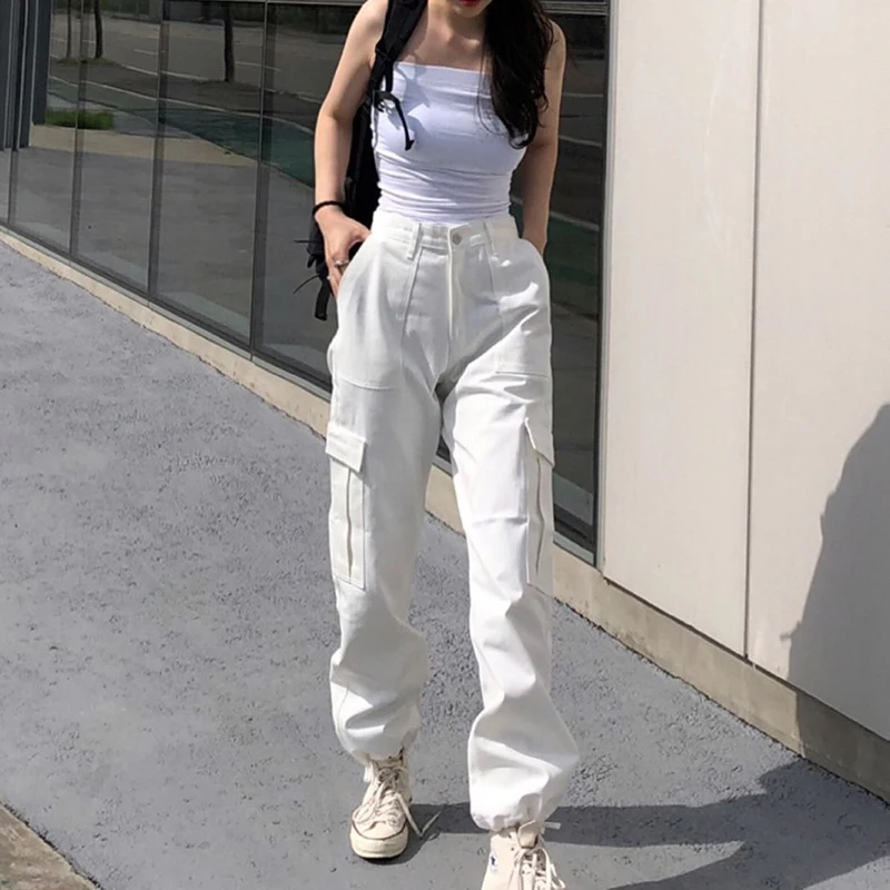 Button Pockets Patchwork Cargo Pants Women Streetwear High Waist Trousers Women 2021 Fashion Pencil Pants Joggers Women
Button Pockets Patchwork Cargo Pants Women Streetwear High Waist Trousers Women 2021 Fashion Pencil Pants Joggers Women