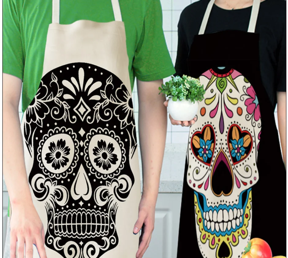 1Pcs Skull Pattern Kitchen Apron for Cooking Sleeveless Cotton Linen Aprons Adult Bibs Home Cleaning Accessories 53*65cm 437
1Pcs Skull Pattern Kitchen Apron for Cooking Sleeveless Cotton Linen Aprons Adult Bibs Home Cleaning Accessories 53*65cm 437