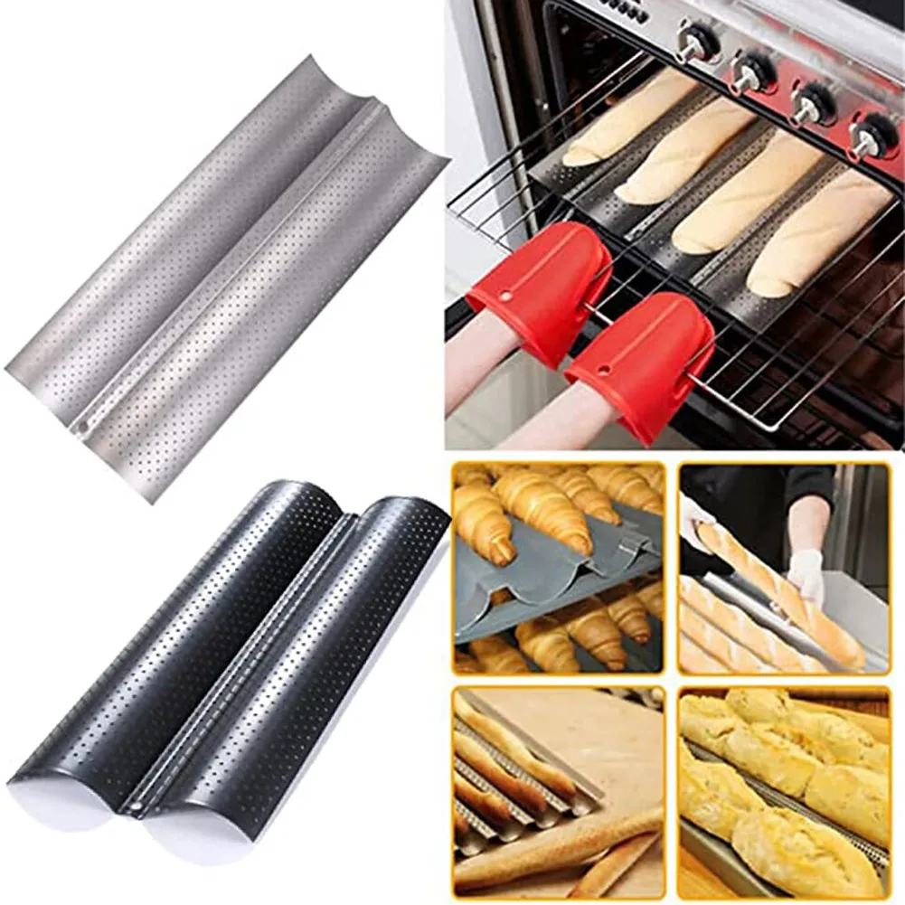 14.96x6.98x1.1 Inches 2 Waves French Bread Baking Tray Mold Loaf Tin Non-Stick Baguette Mould Cake Pan Pastry Tools
14.96x6.98x1.1 Inches 2 Waves French Bread Baking Tray Mold Loaf Tin Non-Stick Baguette Mould Cake Pan Pastry Tools