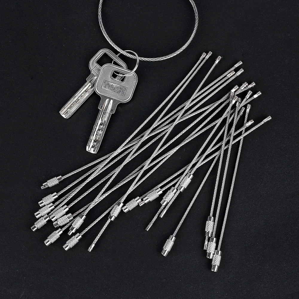 10Pcs Stainless Steel EDC Keychain Tag Rope Wire Cable Loop Screw Lock Gadget Ring Key Keyring Hanging Camp Hanging Hand Tool
10Pcs Stainless Steel EDC Keychain Tag Rope Wire Cable Loop Screw Lock Gadget Ring Key Keyring Hanging Camp Hanging Hand Tool