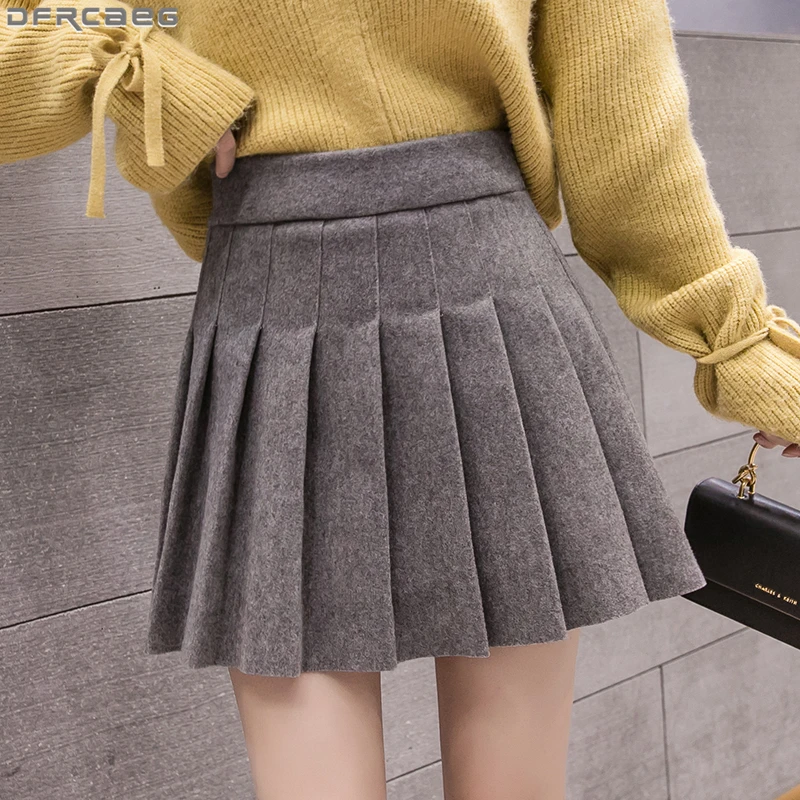 Casual Streetwear Pleated Skirt Women Winter Wool Short Skirts A-line Mini Jupe Femme Gray Black Saia Kawaii School Skater Skirt
Casual Streetwear Pleated Skirt Women Winter Wool Short Skirts A-line Mini Jupe Femme Gray Black Saia Kawaii School Skater Skirt