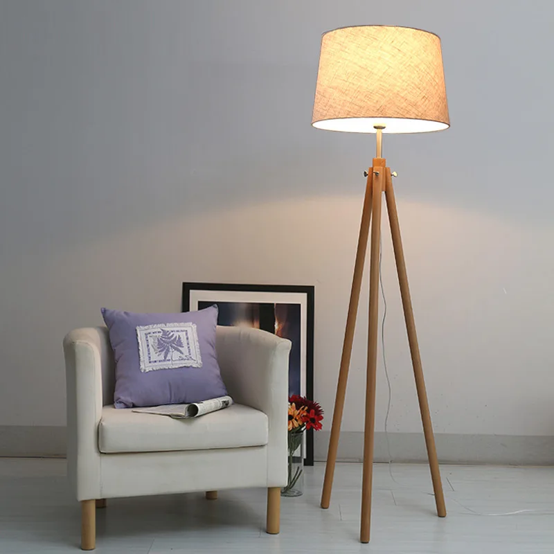 Modern Nordic Tripot Floor Lamps Wood Fabric Lampshade Tripod Standing Lamp For Living Room Bedroom Indoor Home Lighting Fixture
Modern Nordic Tripot Floor Lamps Wood Fabric Lampshade Tripod Standing Lamp For Living Room Bedroom Indoor Home Lighting Fixture