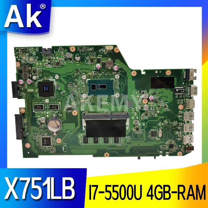 X751LB Mainboard For ASUS X751LJ X751LB A751L X751L Laptop motherboard I7-5500U 4GB-RAM GT920M/GT940M GPU
X751LB Mainboard For ASUS X751LJ X751LB A751L X751L Laptop motherboard I7-5500U 4GB-RAM GT920M/GT940M GPU
