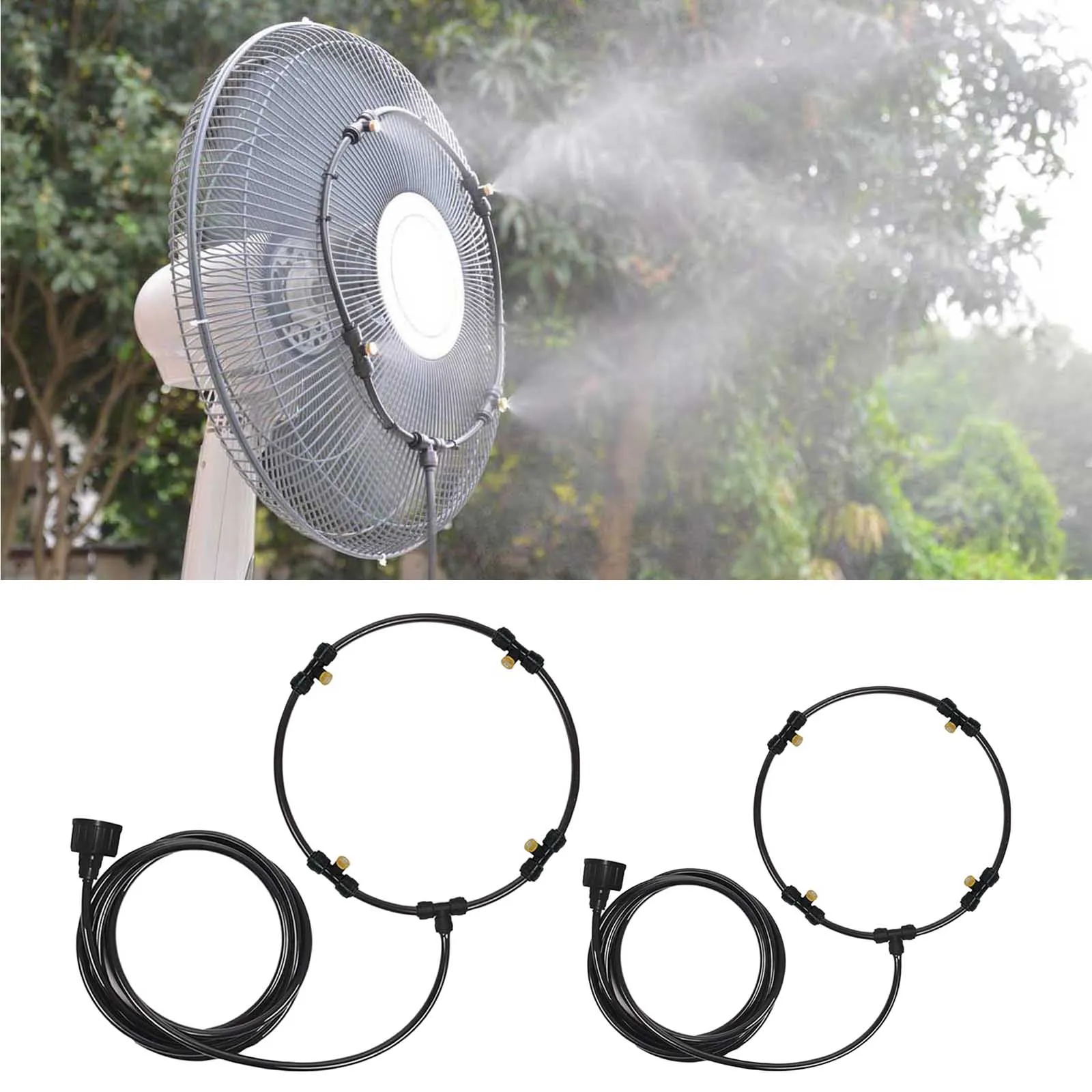Garden Spray Portable Mist fan Ring 4 spray nozzles water mist fog sprayer cooling system 3m Hose with Brass Nozzles
Garden Spray Portable Mist fan Ring 4 spray nozzles water mist fog sprayer cooling system 3m Hose with Brass Nozzles
