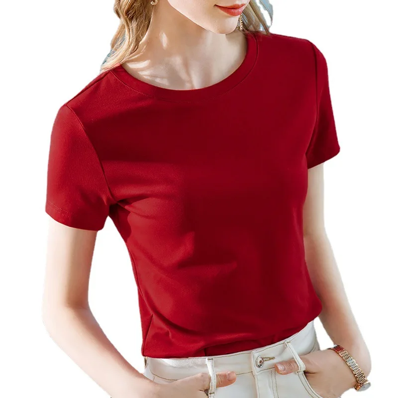New Cotton T Shirt Women O-Neck Short Sleeve Slim Tees TShirts 2021 Summer Tops Fashion Short Sleeve Thin Tshirt C0048
New Cotton T Shirt Women O-Neck Short Sleeve Slim Tees TShirts 2021 Summer Tops Fashion Short Sleeve Thin Tshirt C0048