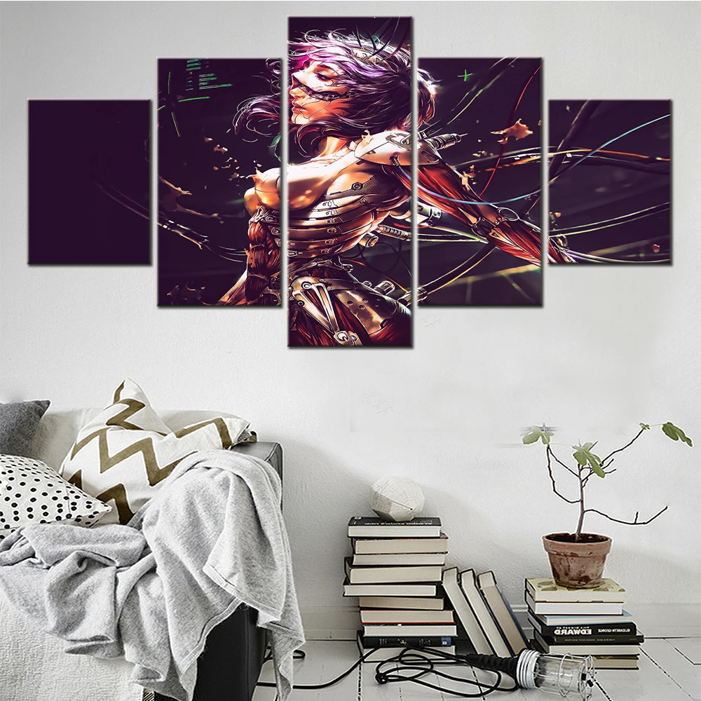Canvas Painting 5 Piece Anime Cyborg Girl Rock Posters Modern Art Decorative Pictures Canvas For Living Room Wall Framework
Canvas Painting 5 Piece Anime Cyborg Girl Rock Posters Modern Art Decorative Pictures Canvas For Living Room Wall Framework