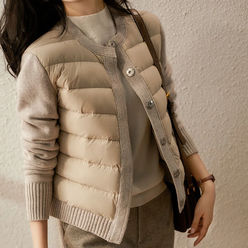 2021 Women Autumn Winter Jacket Patchwork Knitted Cotton Padded Coat Parka Womens Jackets Single Breasted Woman Clothing
2021 Women Autumn Winter Jacket Patchwork Knitted Cotton Padded Coat Parka Womens Jackets Single Breasted Woman Clothing