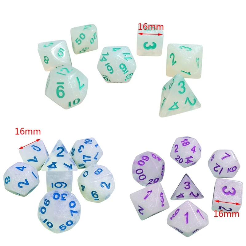 7pcs/set Glitter DND Dice D20 Polyhedral 20 Sided Dices Table Board Role Playing Game for Bar Pub Club Party
7pcs/set Glitter DND Dice D20 Polyhedral 20 Sided Dices Table Board Role Playing Game for Bar Pub Club Party