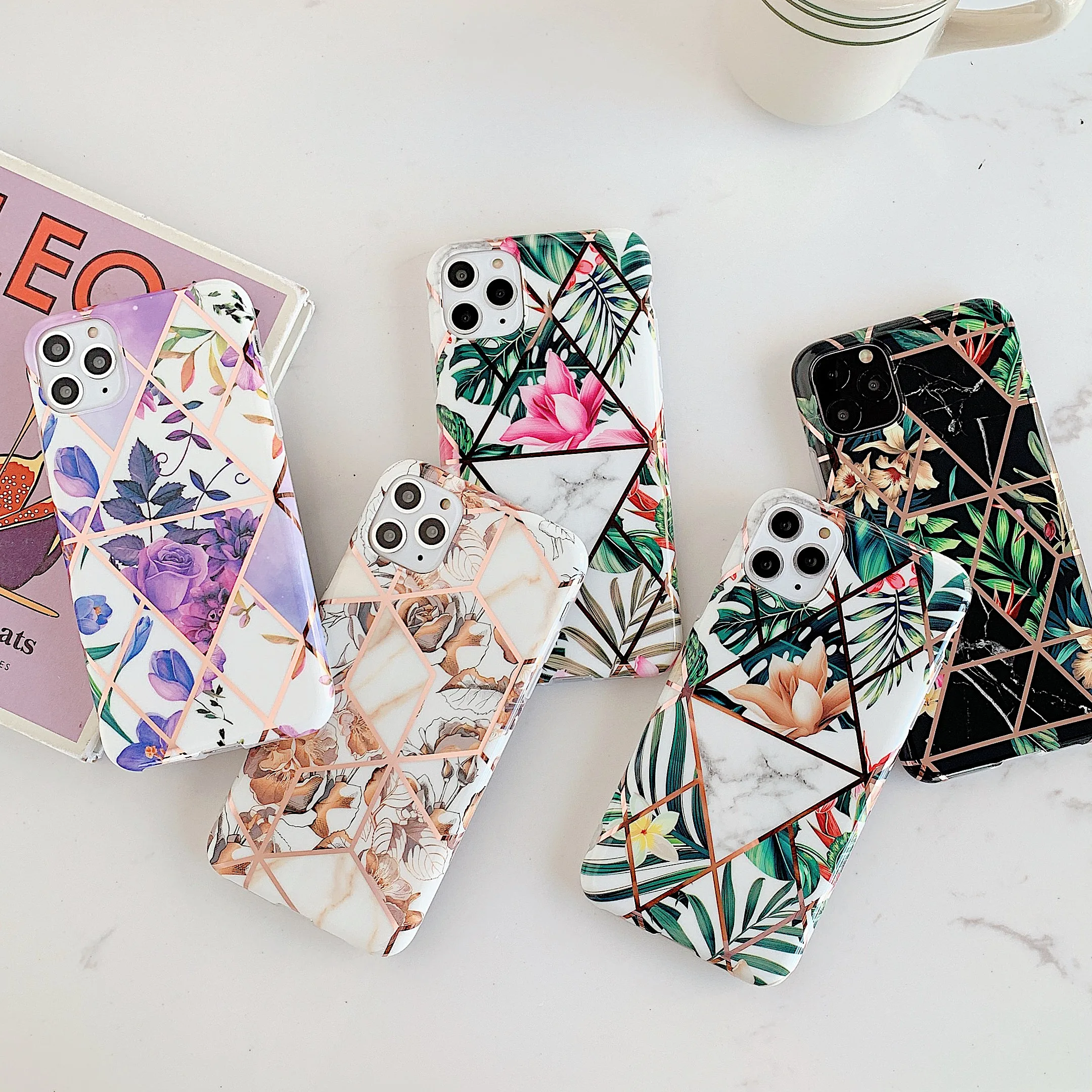 Electroplating Splicing Phone Case For iPhone 6 7 8 6s Plus X XR XS Max 11 11Pro 11ProMax Flower and Marble Soft IMD Back Cover
Electroplating Splicing Phone Case For iPhone 6 7 8 6s Plus X XR XS Max 11 11Pro 11ProMax Flower and Marble Soft IMD Back Cover