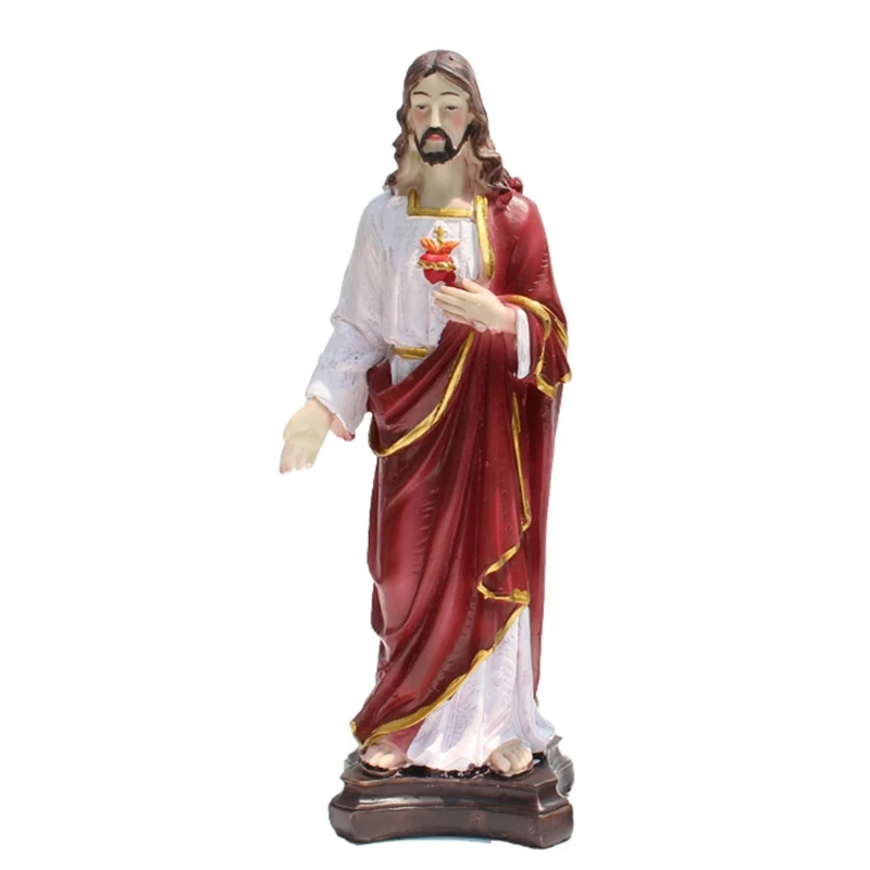 

Статуя Иисуса 12 дюймов из смолы, скульптуры возрождения, коллекция католицизма, Христианский Религиозный подарок, украшение для церкви