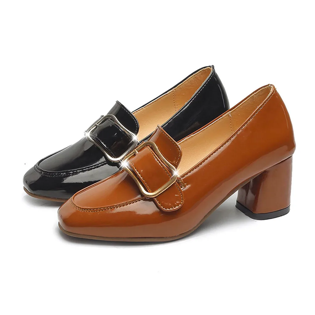 Shoes Woman Square Head With Metal Buckle Slip-On Large Size Loose High Heel Fashion Authentic Popular Womens Shoes
Shoes Woman Square Head With Metal Buckle Slip-On Large Size Loose High Heel Fashion Authentic Popular Womens Shoes