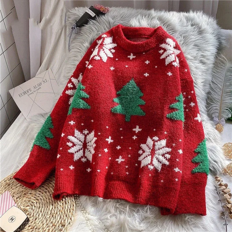 Пуловер женский зимний с круглым вырезом и длинными рукавами 
Пуловер женский зимний с круглым вырезом и длинными рукавами