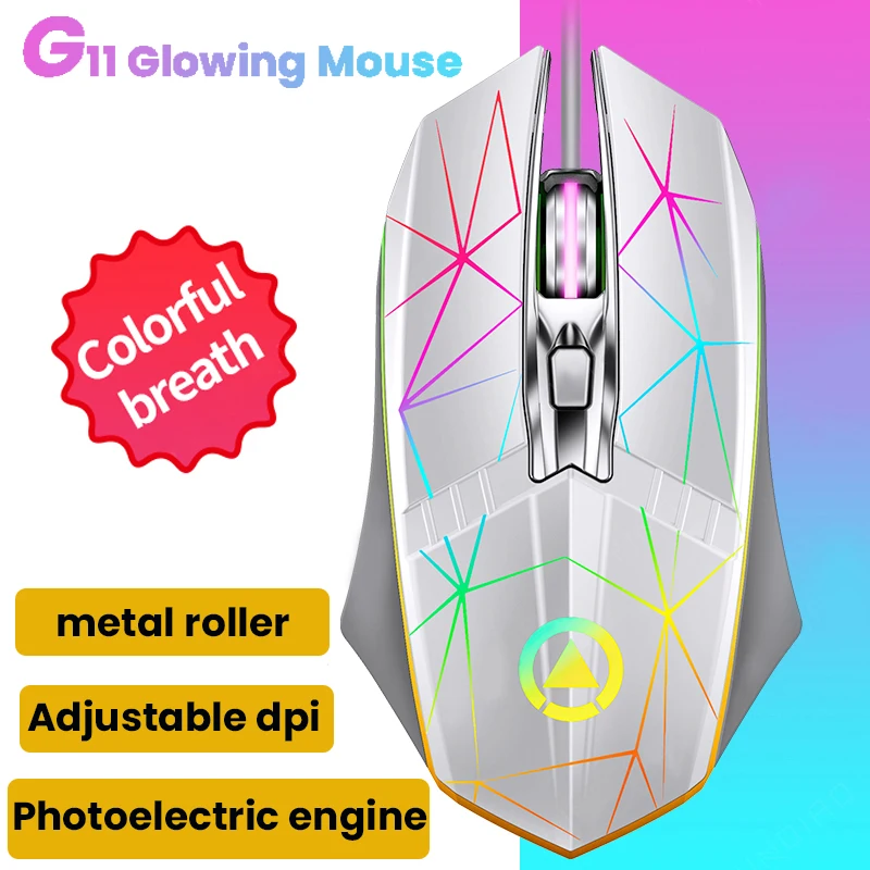 G11 Wired USB Metal Gaming Mouse 1200/1600/2400 DPI 4 Button LED Computer Gaming Mouse Ergonomic Computer Mouse For PC Laptop
G11 Wired USB Metal Gaming Mouse 1200/1600/2400 DPI 4 Button LED Computer Gaming Mouse Ergonomic Computer Mouse For PC Laptop