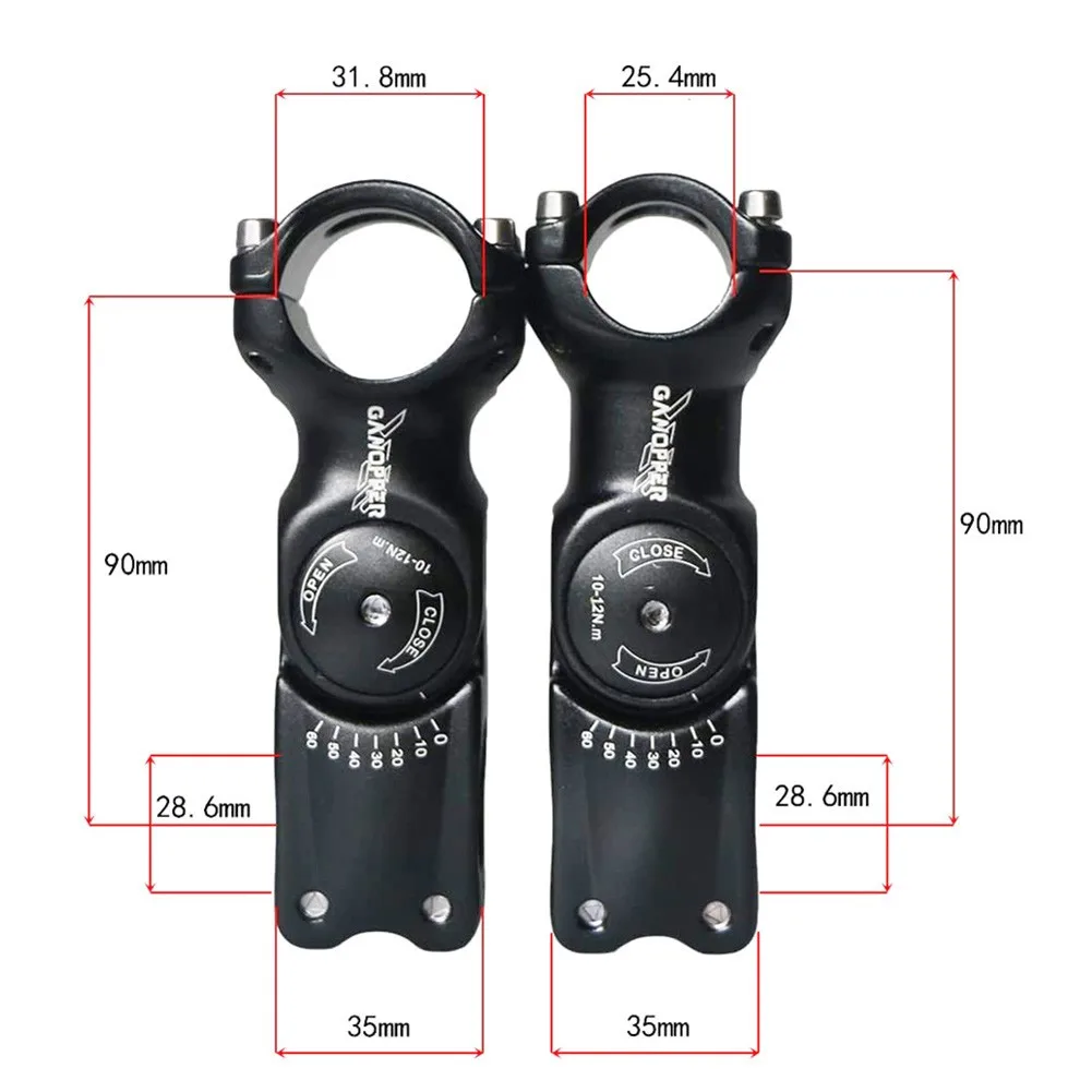 GANOPPER Adjustable Angle Bicycle Stem 25.4/31.8 Mm Stem MTB Bicycle Aluminum Alloy Front Fork Bar Tate Mountain Bike Accessorie
GANOPPER Adjustable Angle Bicycle Stem 25.4/31.8 Mm Stem MTB Bicycle Aluminum Alloy Front Fork Bar Tate Mountain Bike Accessorie