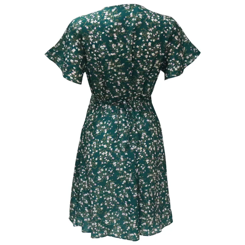 Women V Neck Floral Print Dress Summer Casual Short Sleeve Mini Beach Dress Bandage Wrap Dresses Sundress Vestidos Mujer
Women V Neck Floral Print Dress Summer Casual Short Sleeve Mini Beach Dress Bandage Wrap Dresses Sundress Vestidos Mujer