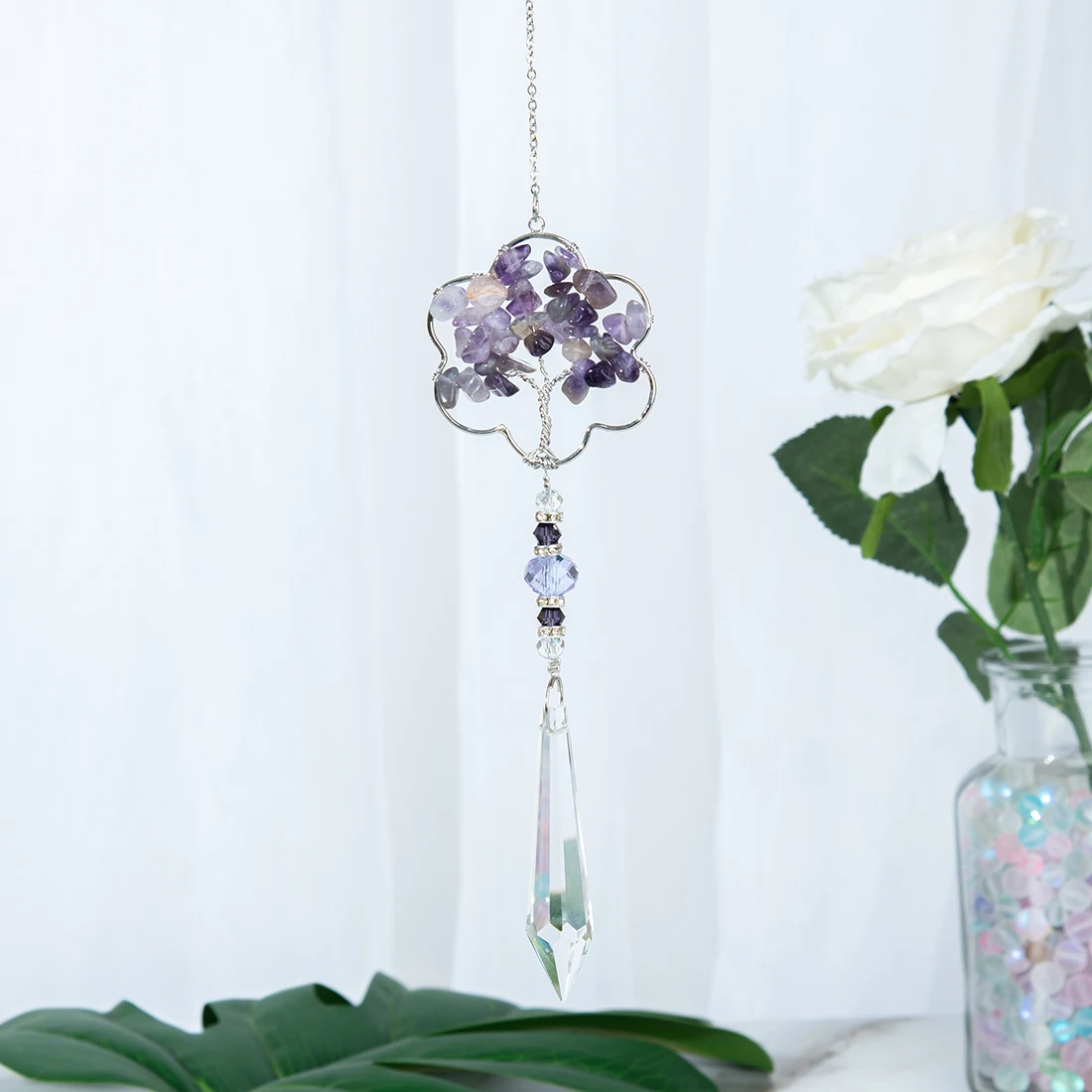 2021 Natural Purple Irregular Stone Crystal Tree Of Life Window Hanging Glass Pendant Suncatcher Decoration Moon Star Style
2021 Natural Purple Irregular Stone Crystal Tree Of Life Window Hanging Glass Pendant Suncatcher Decoration Moon Star Style