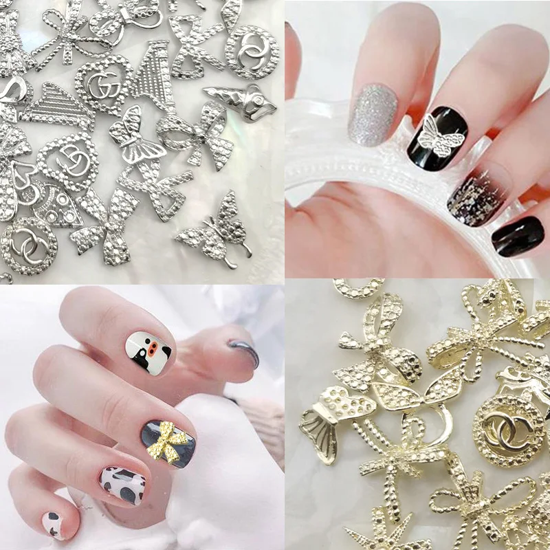 50Pcs Metal Nail Charms Luxury Bow Knot Random Package Butterfly Alloy Decors Gold Sliver Manicure 3D Rhinestones Accessories
50Pcs Metal Nail Charms Luxury Bow Knot Random Package Butterfly Alloy Decors Gold Sliver Manicure 3D Rhinestones Accessories