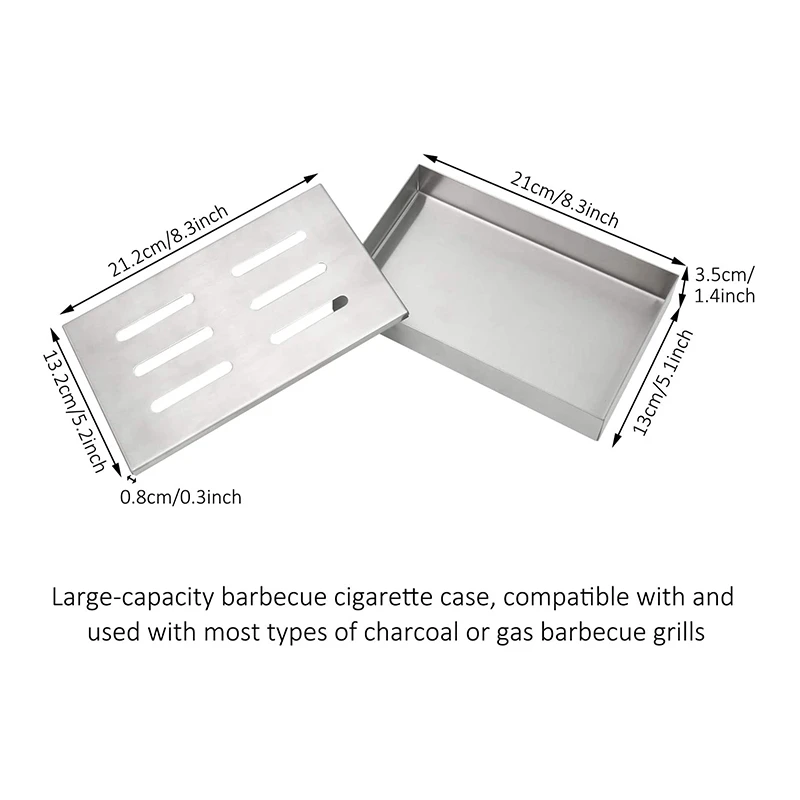 Stainless Steel Barbecue Smoking Box for Sawdust Barbecue Gas Barbecue Grill or Charcoal Barbecue Accessory with Brush 
Stainless Steel Barbecue Smoking Box for Sawdust Barbecue Gas Barbecue Grill or Charcoal Barbecue Accessory with Brush