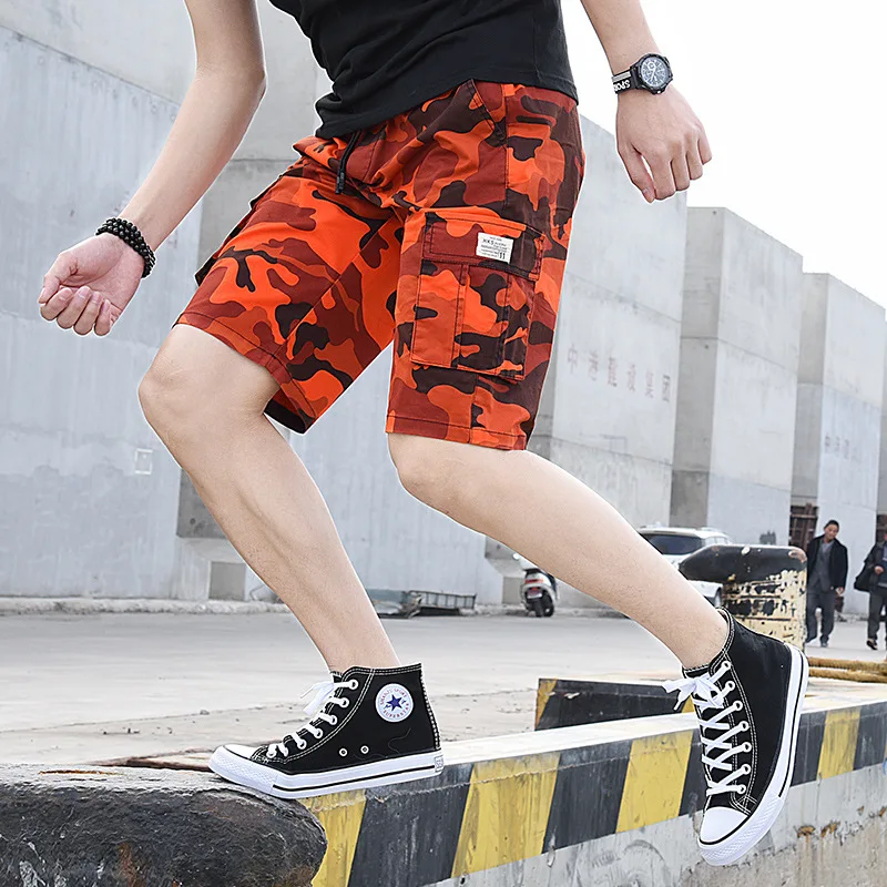 Summer Elastic Waist Drawstring Camouflage Knee-Length Pants Trousersl Multi-pocket Pants
Summer Elastic Waist Drawstring Camouflage Knee-Length Pants Trousersl Multi-pocket Pants