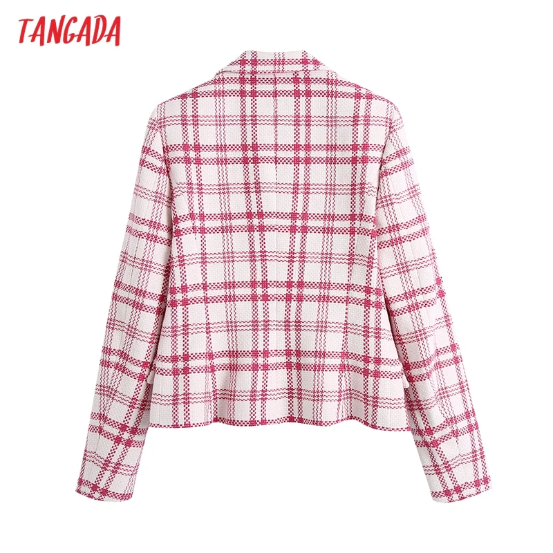 Tangada Women Red Plaid Blazer Coat Vintage Double Breasted Long Sleeve Female Outerwear Chic Tops BE730
Tangada Women Red Plaid Blazer Coat Vintage Double Breasted Long Sleeve Female Outerwear Chic Tops BE730