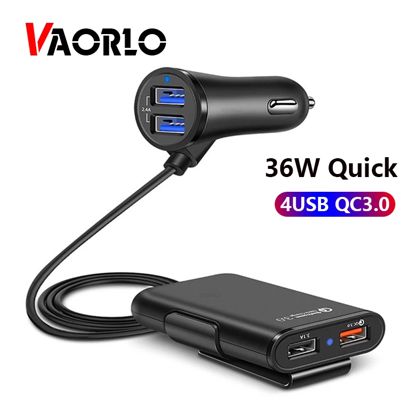 VAORLO 36W Quick Charge 3.0 USB Car Charger Extension Cord Cable Car Usb Charger Passenger Car Rear Charger
VAORLO 36W Quick Charge 3.0 USB Car Charger Extension Cord Cable Car Usb Charger Passenger Car Rear Charger