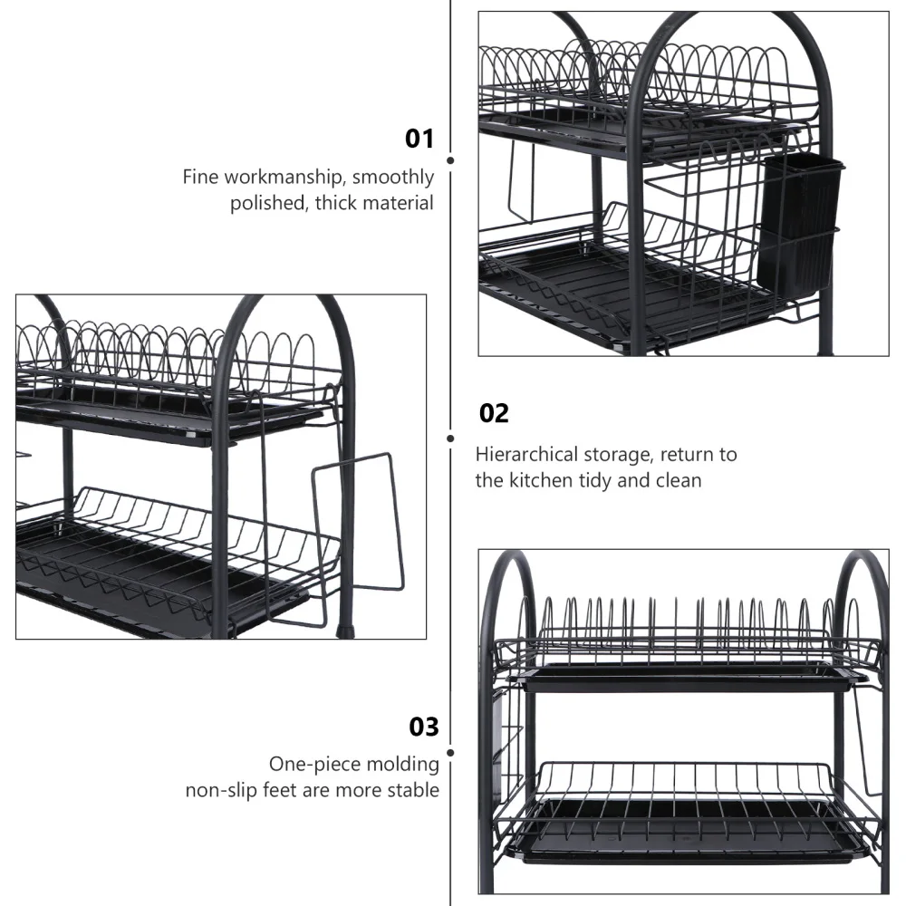 1Pc Multi-layer Bowl Rack Floor Draining Rack Kitchen Dish Storage Shelf (Black)
1Pc Multi-layer Bowl Rack Floor Draining Rack Kitchen Dish Storage Shelf (Black)