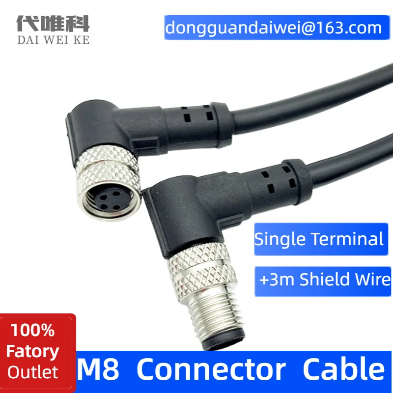 3m Shielding Wire M8 Sensor Connector Single Terminal IP67 Screw Threaded Plug Straight/Angle 3/4/6/8 Pin Adapter Socket
3m Shielding Wire M8 Sensor Connector Single Terminal IP67 Screw Threaded Plug Straight/Angle 3/4/6/8 Pin Adapter Socket