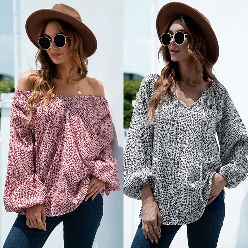 WYBLZ Women Blouses Sexy One Shoulder Lace Up Lantern Sleeve Tops Spring Autumn New Dot Print Elegant Casual Blusas Femininas
WYBLZ Women Blouses Sexy One Shoulder Lace Up Lantern Sleeve Tops Spring Autumn New Dot Print Elegant Casual Blusas Femininas