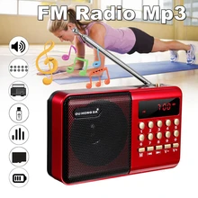 New Mini Portable Radio Handheld Digital FM USB TF MP3 Player Speaker Rechargeable