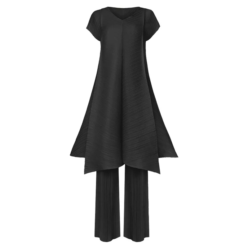 LANMREM high quality folds two pieces set women 2021 tide summer new straight pants + V collar pleated dresses for famale YJ709
LANMREM high quality folds two pieces set women 2021 tide summer new straight pants + V collar pleated dresses for famale YJ709