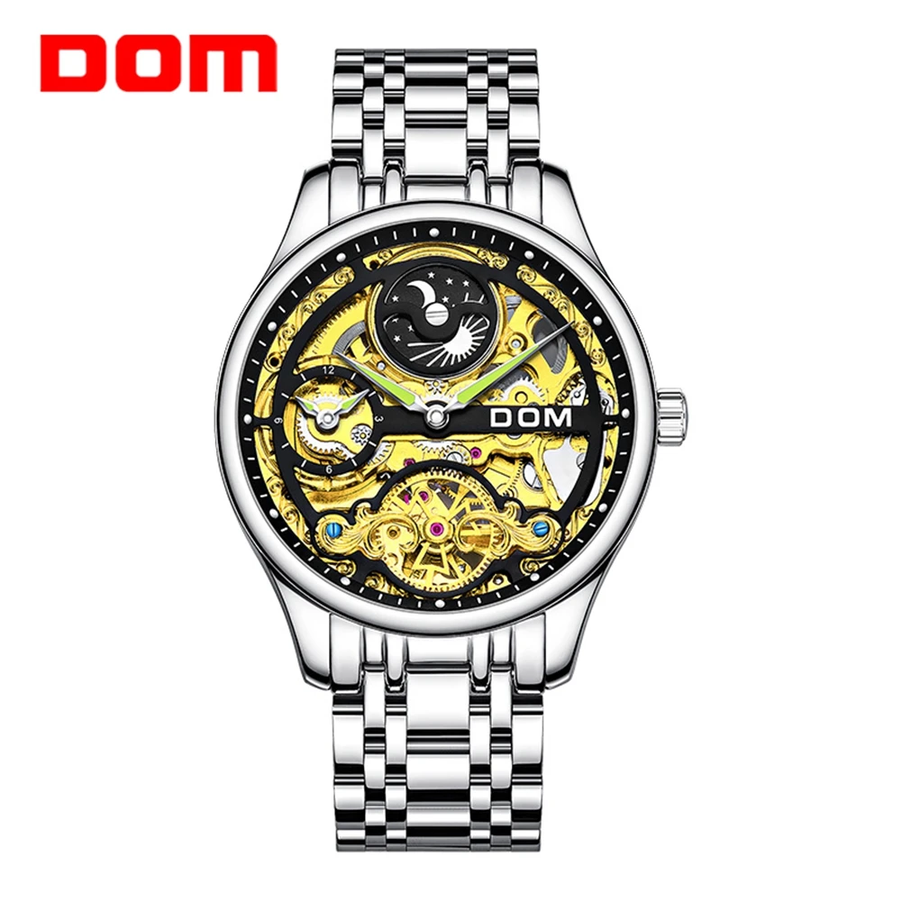 DOM Mens Watch Stainless Steel Skeleton Waterproof Moon Phase Watches Men Automatic Mechanical Wristwatch Sport Male Clock
DOM Mens Watch Stainless Steel Skeleton Waterproof Moon Phase Watches Men Automatic Mechanical Wristwatch Sport Male Clock
