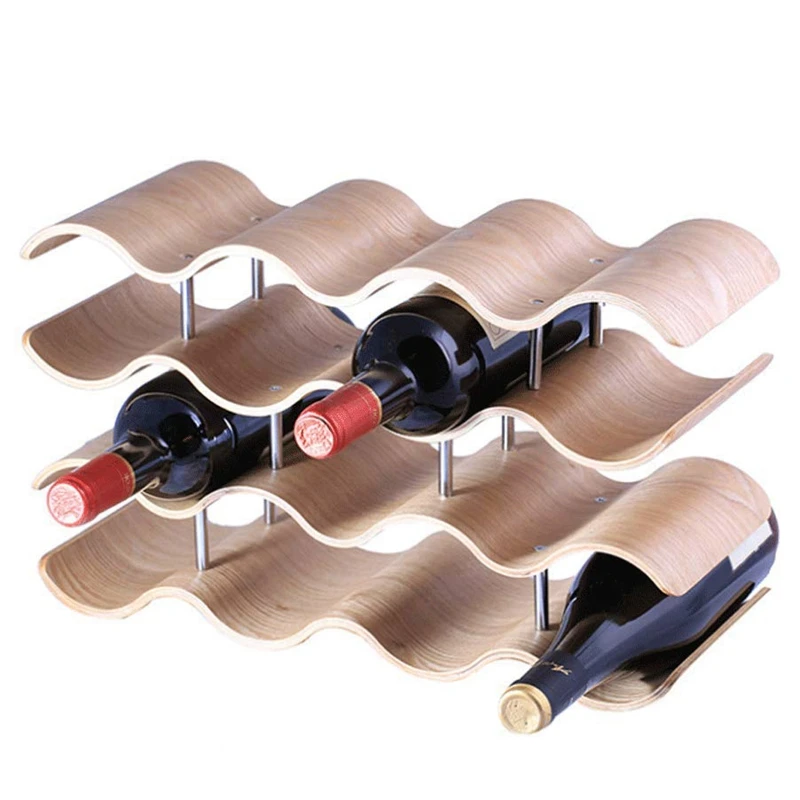 LBER Wooden Wave Wine Rack/Creative Home Grape Wine Shelf Wine Cabinet/Solid Wood Bottle Rack (4 Layers 42.5x15.5x24Cm)
LBER Wooden Wave Wine Rack/Creative Home Grape Wine Shelf Wine Cabinet/Solid Wood Bottle Rack (4 Layers 42.5x15.5x24Cm)