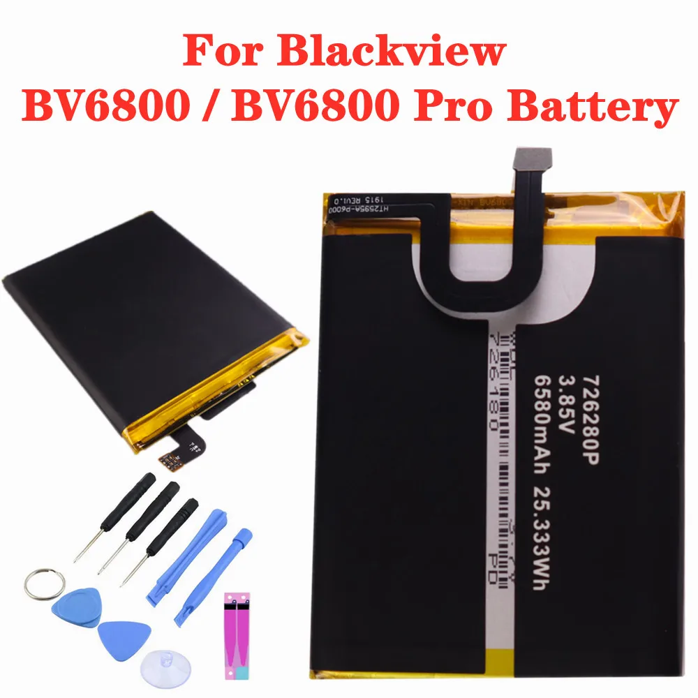 For Blackview BV6800 Pro Phone Battery IP68 Waterproof MT6750T Battery 6580mAh High Capacity Replacement Batteries + Tools
For Blackview BV6800 Pro Phone Battery IP68 Waterproof MT6750T Battery 6580mAh High Capacity Replacement Batteries + Tools