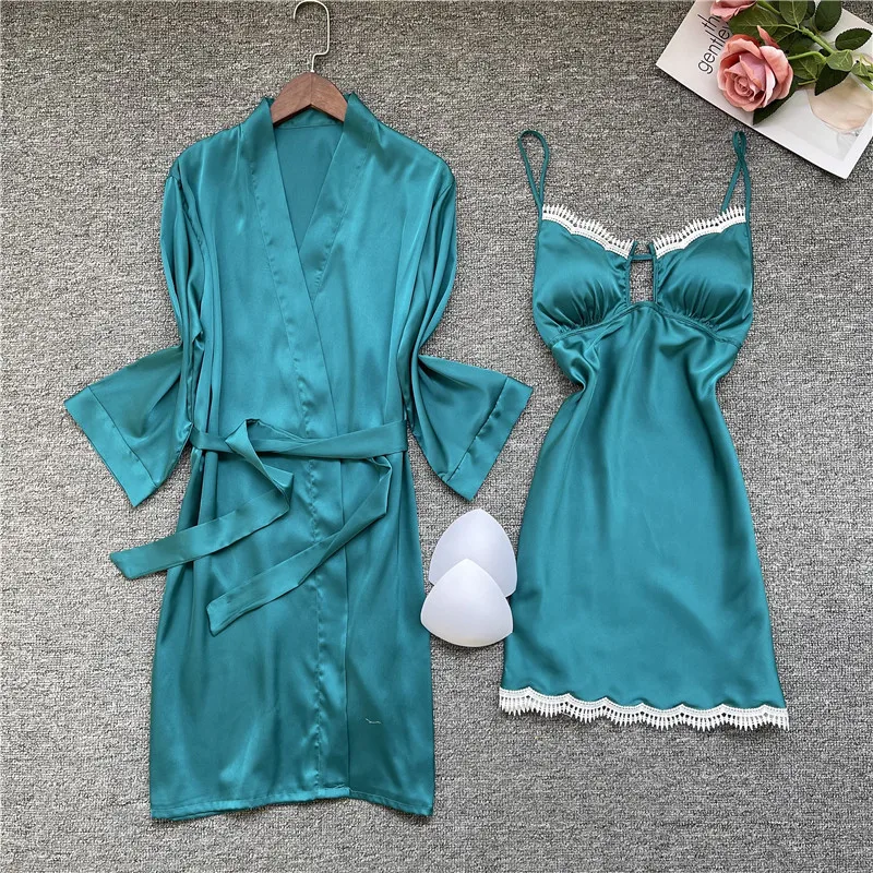 Spring Summer New Women Robe Suit Bride Wedding 2pcs Kimono Bathrobe Gown Sexy Elegant Nightdress Lady Casual Daily Sleep Dress
Spring Summer New Women Robe Suit Bride Wedding 2pcs Kimono Bathrobe Gown Sexy Elegant Nightdress Lady Casual Daily Sleep Dress