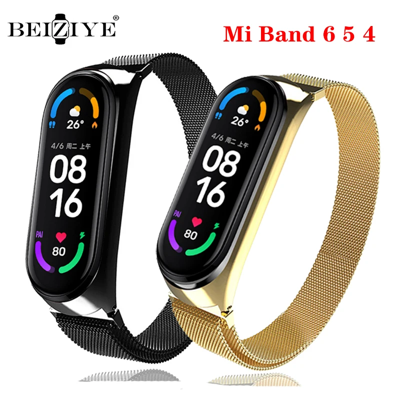 

Milanese Loop Strap For Xiaomi mi band 6 5 4 Bracelet Stainless Steel Watchband Replacement for MiBand 4 5 6 Metal Wristband
