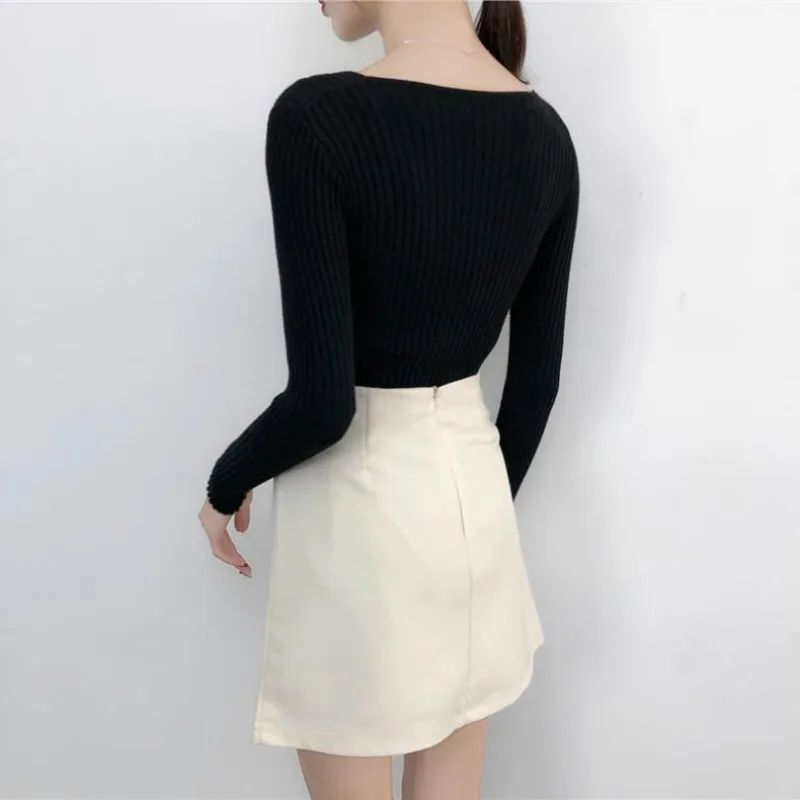 Tonglord 2020 Autumn Women's Knitwear Slim V-Neck Tops Korean Knitted Casual Sweaters Long Sleeve Solid Color Pullover Female
Tonglord 2020 Autumn Women's Knitwear Slim V-Neck Tops Korean Knitted Casual Sweaters Long Sleeve Solid Color Pullover Female