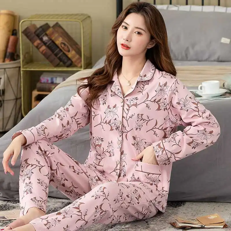 Plus Size Long Sleeve Cotton Pajama Sets for Women 2022 Spring Autumn Korean Sleepwear Pyjama Homewear Pijama Mujer Home Clothes 
Plus Size Long Sleeve Cotton Pajama Sets for Women 2022 Spring Autumn Korean Sleepwear Pyjama Homewear Pijama Mujer Home Clothes