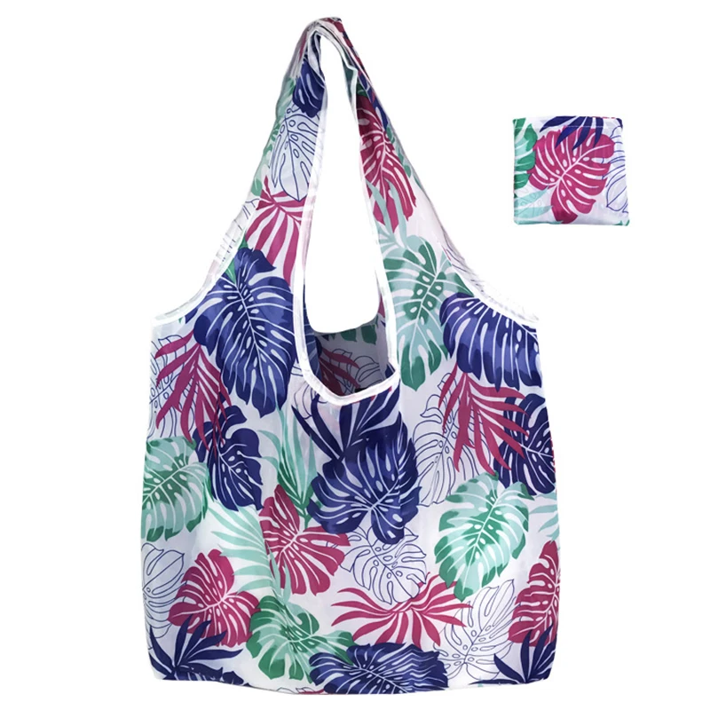 

Women Foldable Eco Shopping Bag Tote Pouch Portable Reusable Grocery Storage Bag Cactus Flamingo Dots Free Shipping