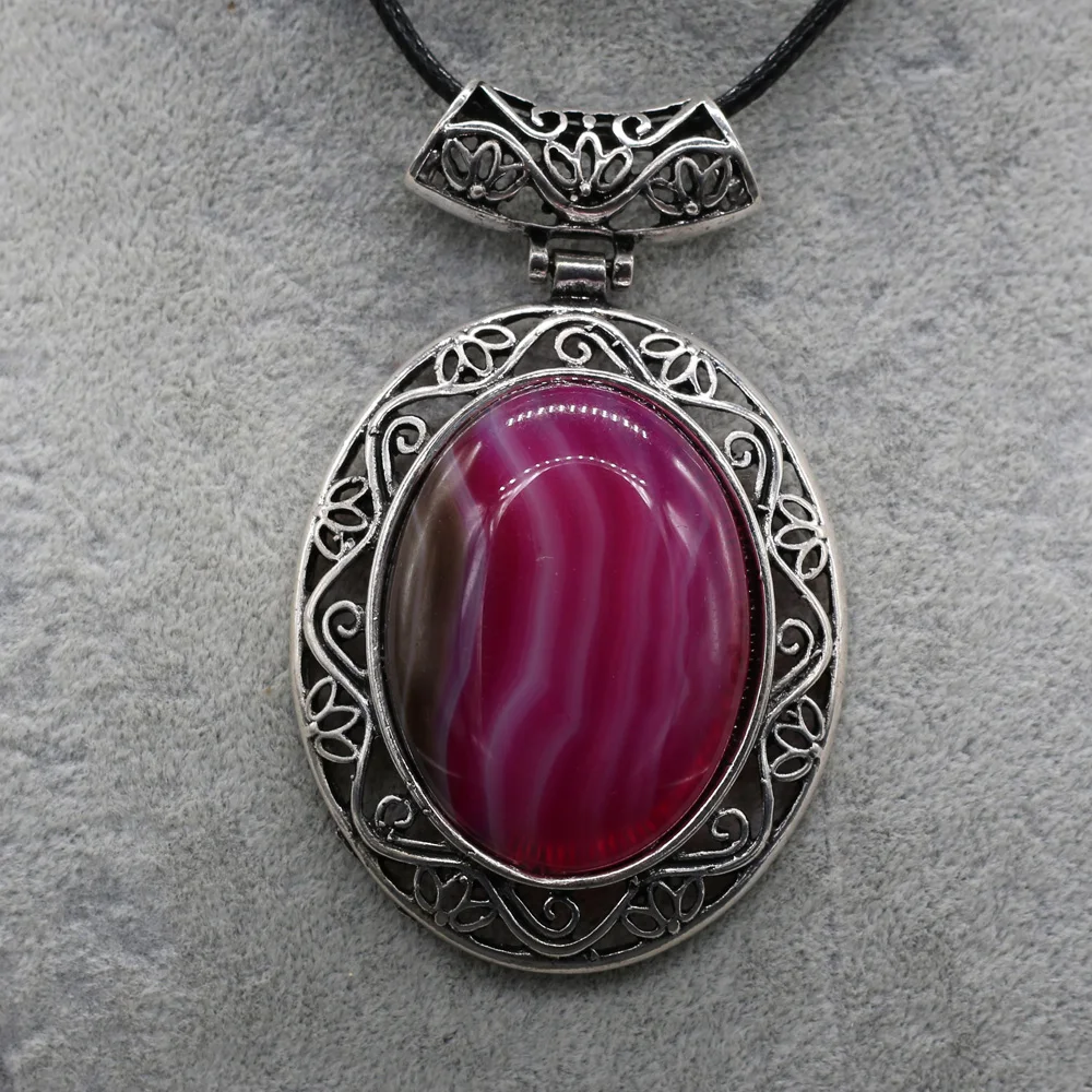 Natural Stone Necklace With Egg-Shaped Semi-Precious Pendant Leather Cord 2MM Charms For Elegant Women Love Romantic Gift
Natural Stone Necklace With Egg-Shaped Semi-Precious Pendant Leather Cord 2MM Charms For Elegant Women Love Romantic Gift