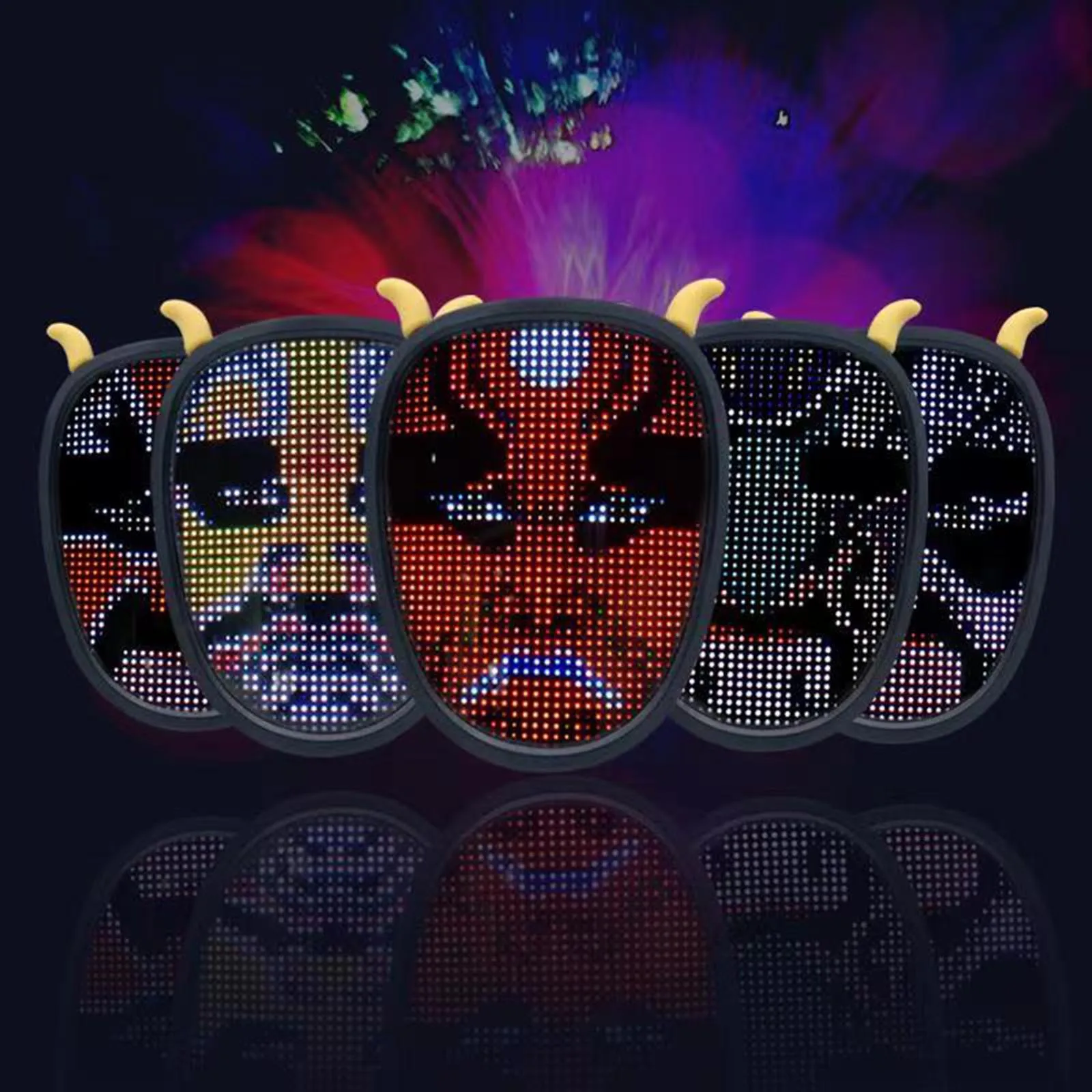 LED Glowing Toy Luminous Mask Cellphone APP Operated DIY Words Change Face Party Costume Dress Up Masquerade
LED Glowing Toy Luminous Mask Cellphone APP Operated DIY Words Change Face Party Costume Dress Up Masquerade