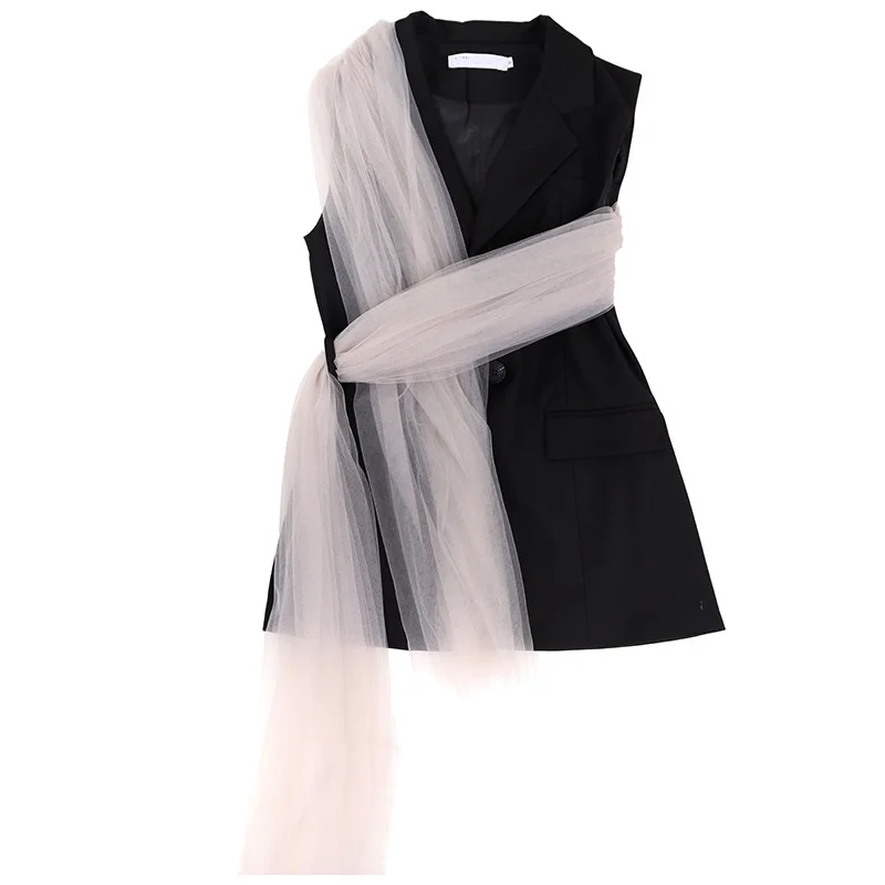 UMI MAO Sleeveless Suit Vest Women Female 2021 Early Autumn New Style Niche Design Winding Mesh Gauze Cold Fairy Blouse Jacket
UMI MAO Sleeveless Suit Vest Women Female 2021 Early Autumn New Style Niche Design Winding Mesh Gauze Cold Fairy Blouse Jacket
