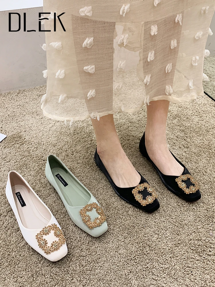 DLEK Women Shoes Loafers Slip on Spring Metal Decoration Flats Pumps Elegant Breathable Pure Color Female Office Shoe
DLEK Women Shoes Loafers Slip on Spring Metal Decoration Flats Pumps Elegant Breathable Pure Color Female Office Shoe