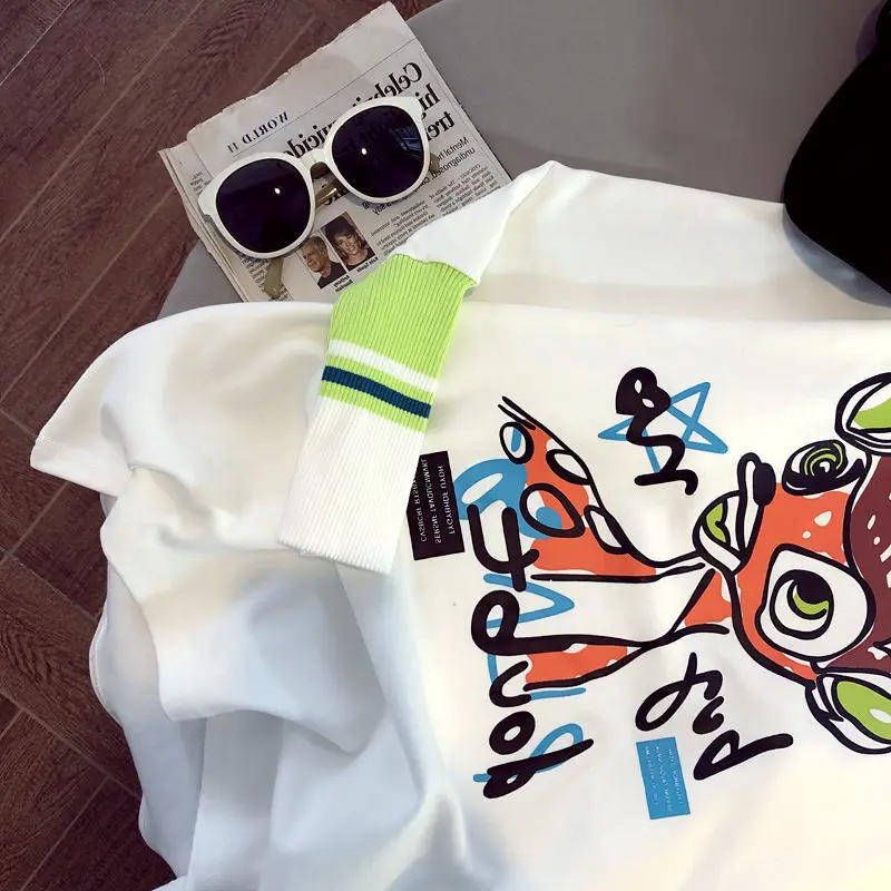 Cartoon Patchwork Long Sleeve Graphic T Shirts Women's Spring 2021 Korean Fashion Casual Plus Size Harajuku Kawaii Cute Girl Top
Cartoon Patchwork Long Sleeve Graphic T Shirts Women's Spring 2021 Korean Fashion Casual Plus Size Harajuku Kawaii Cute Girl Top