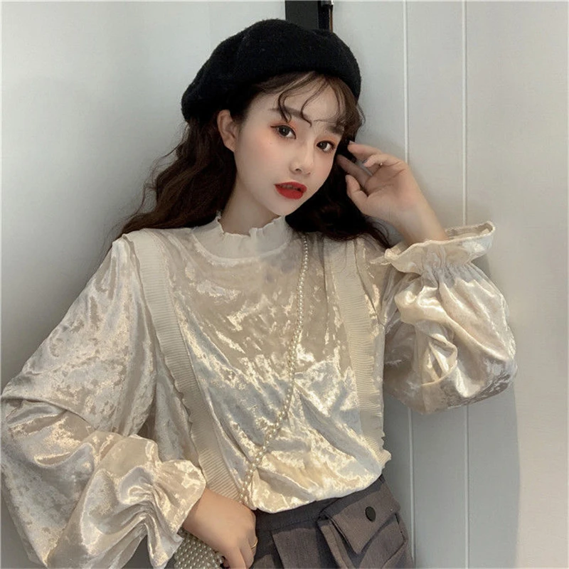 Бархатные Топы для женщин, футболка с длинным рукавом, весна-осень, тонкая велюровая блузка, Женский пуловер, рубашка
Бархатные Топы для женщин, футболка с длинным рукавом, весна-осень, тонкая велюровая блузка, Женский пуловер, рубашка